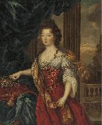 Pierre Mignard, Marie Therese de Bourbon dressed in a red and gold gown
